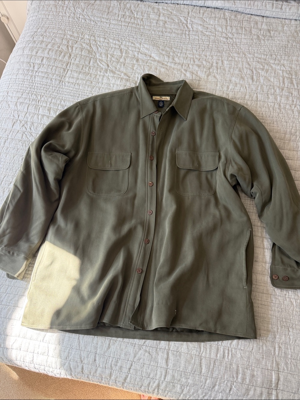 Tommy Bahama Olive Green Lightweight Shirt Jacket